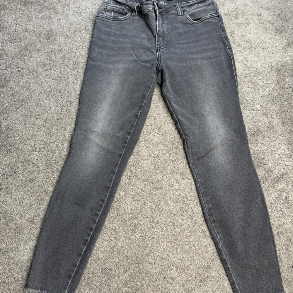 Kut From the Kloth Women's 8 Gray Black Raw Hem Skinny Jeans